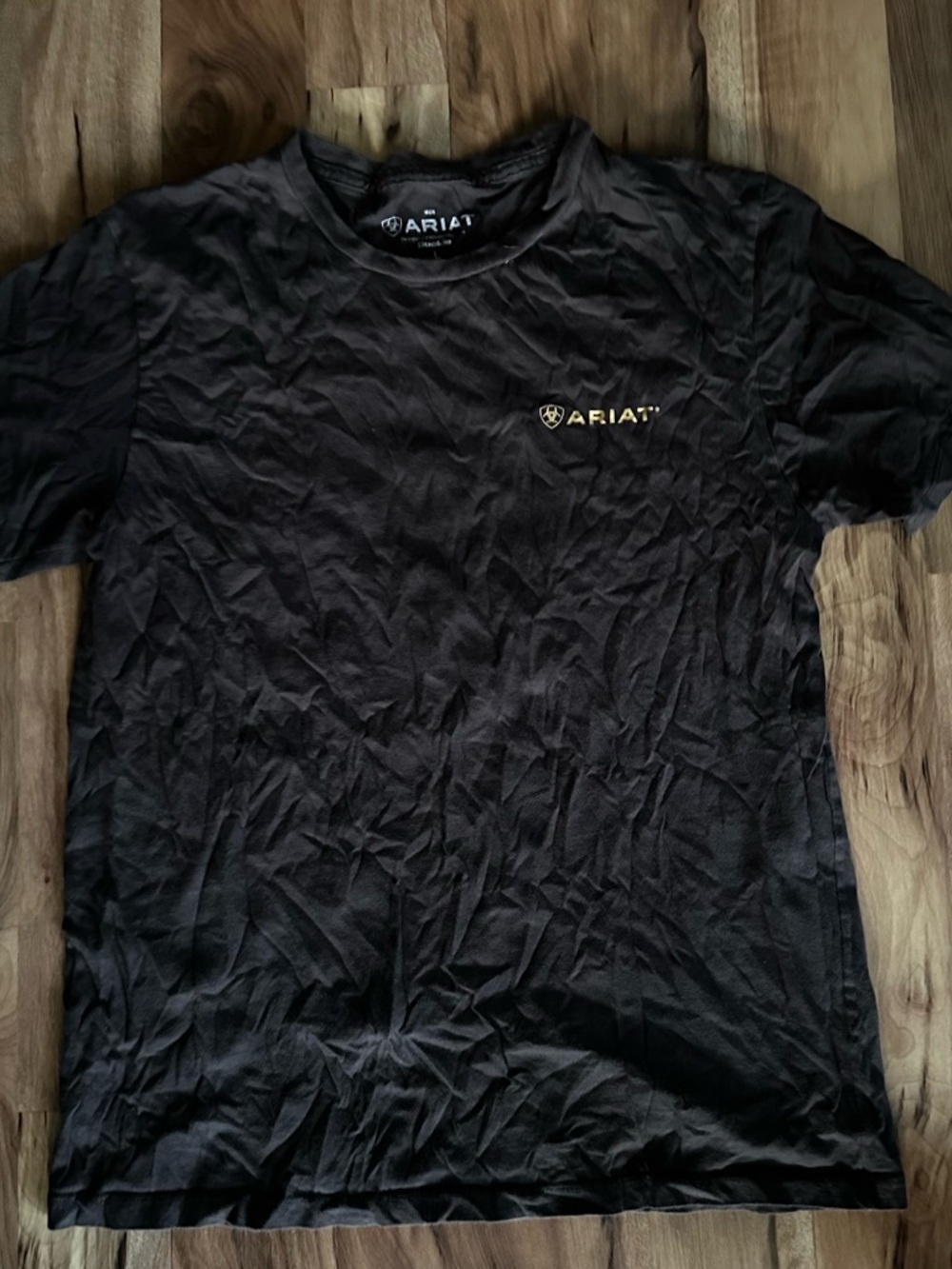 Ariat Brown Short‑Sleeve Crew T‑Shirt with Gold Logo